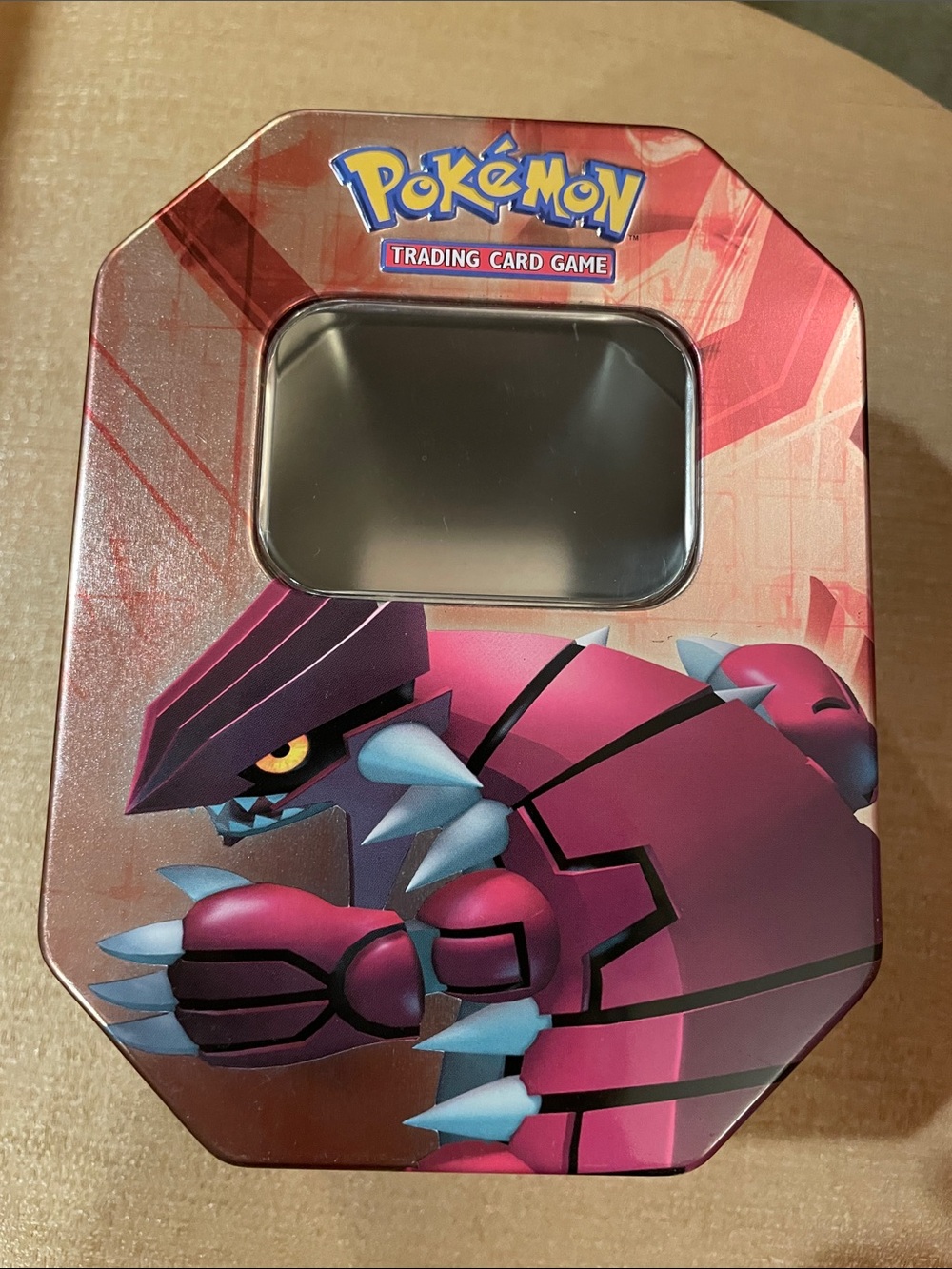 Pokémon Trading Card Game Steel Tin Box with Giratina Artwork - Magenta & Teal